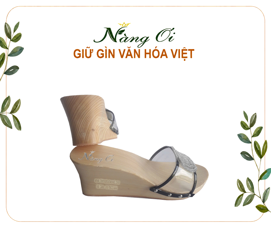 guốc gỗ đế xuồng